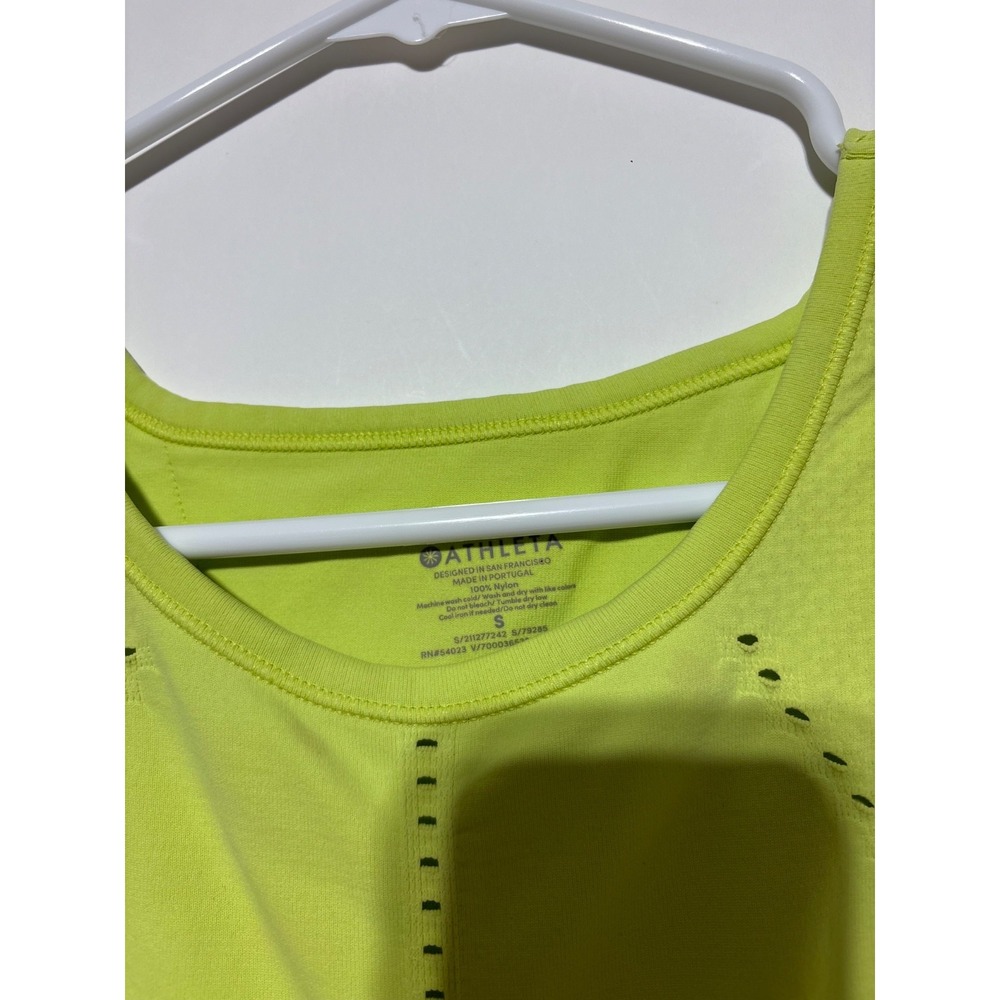Athleta Womens Size S Bright Green Foothill Split Back Tank Top 79285 - Picture 5 of 6